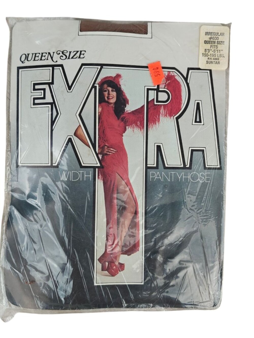 NEW Vintage Extra Queen Size Women's Pantyhose Suntan Nylon Irregular Size